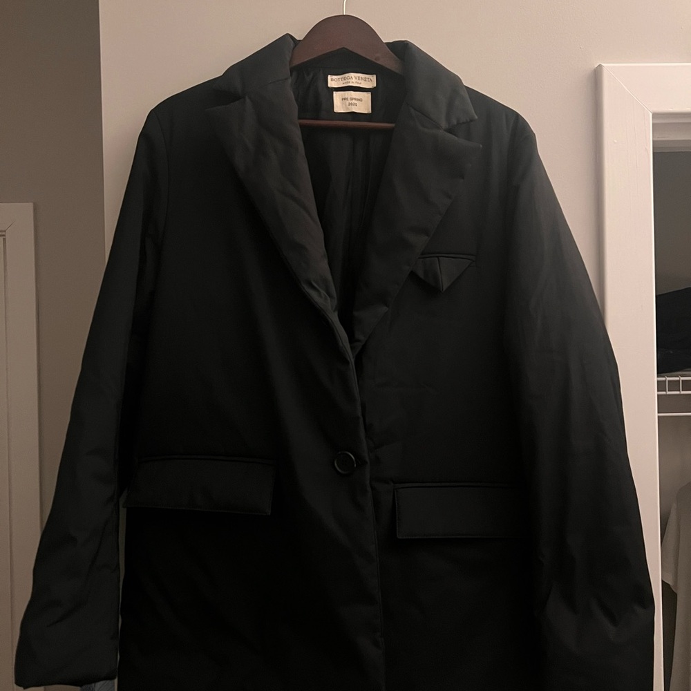 Bottega Veneta Pre Spring 2020 Men Down Puffer Blazer Black Size 46 fits S to M
